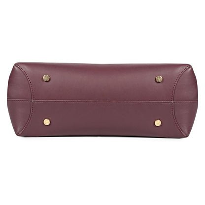 Favore Womens Burgundy Leather Structured Handheld Bag