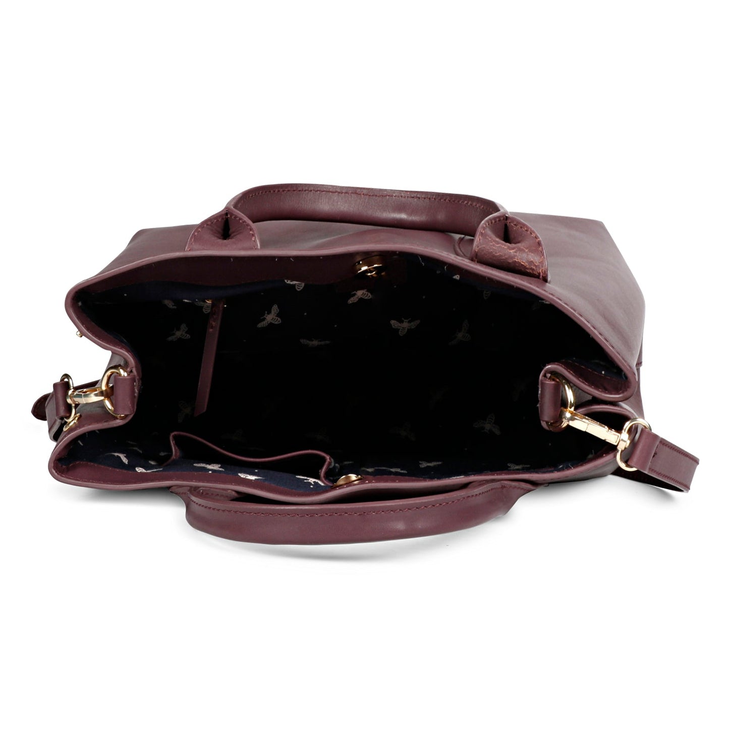 Favore Womens Burgundy Leather Structured Handheld Bag