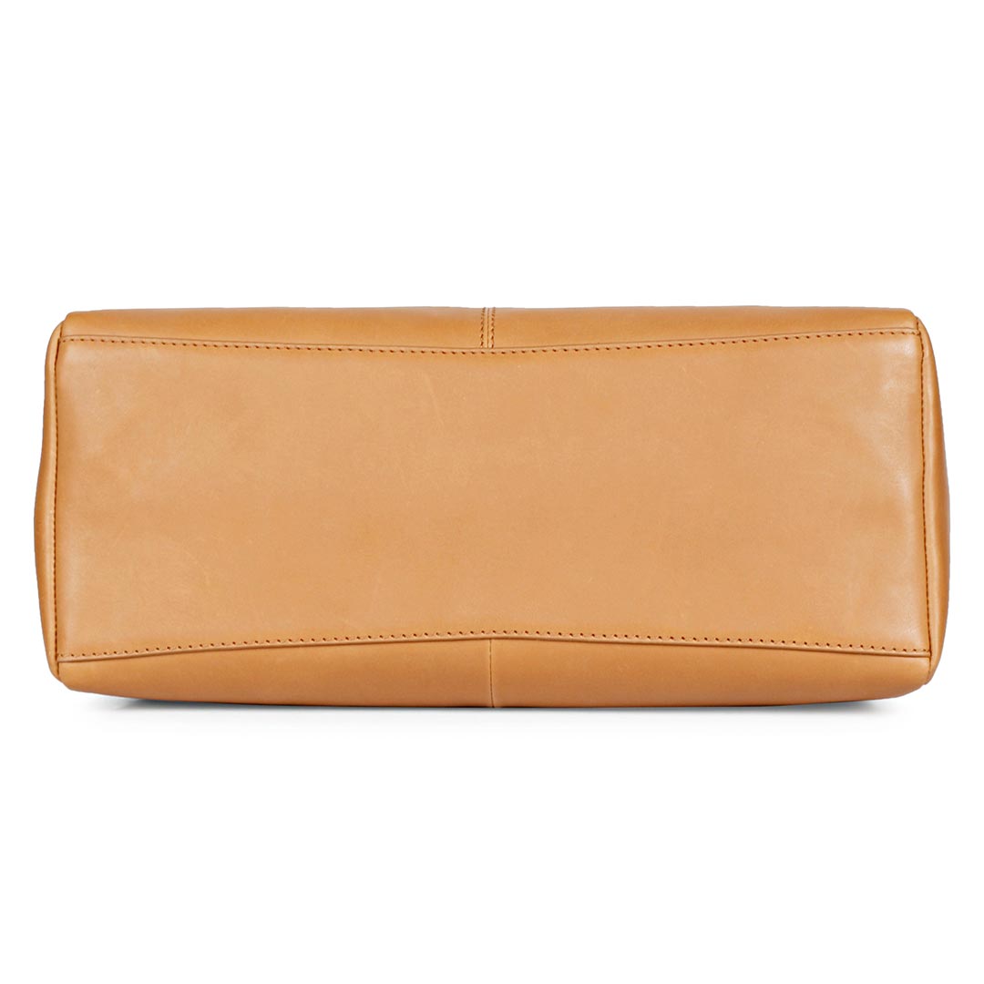 Favore Womens Tan Oversized Leather Shoulder Bag