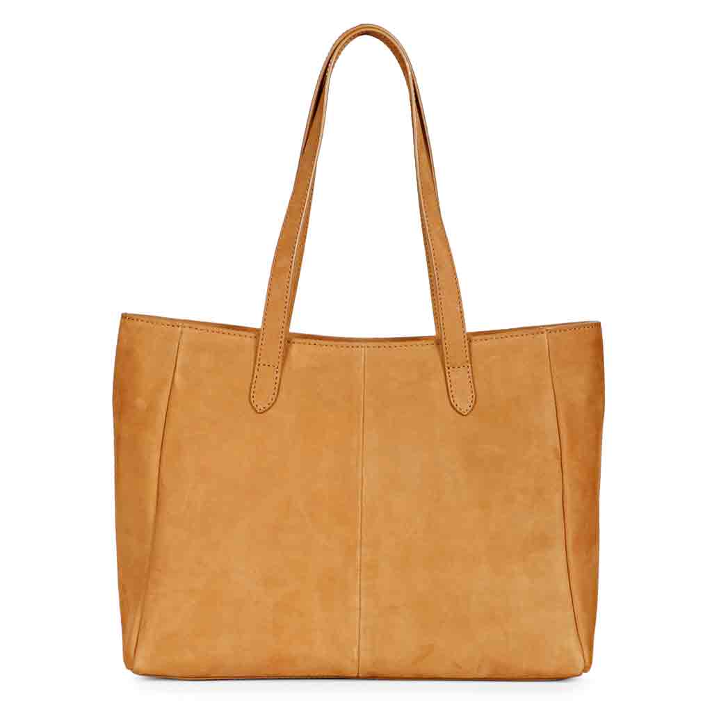 Favore Womens Tan Leather Oversized Structured Shoulder Bag