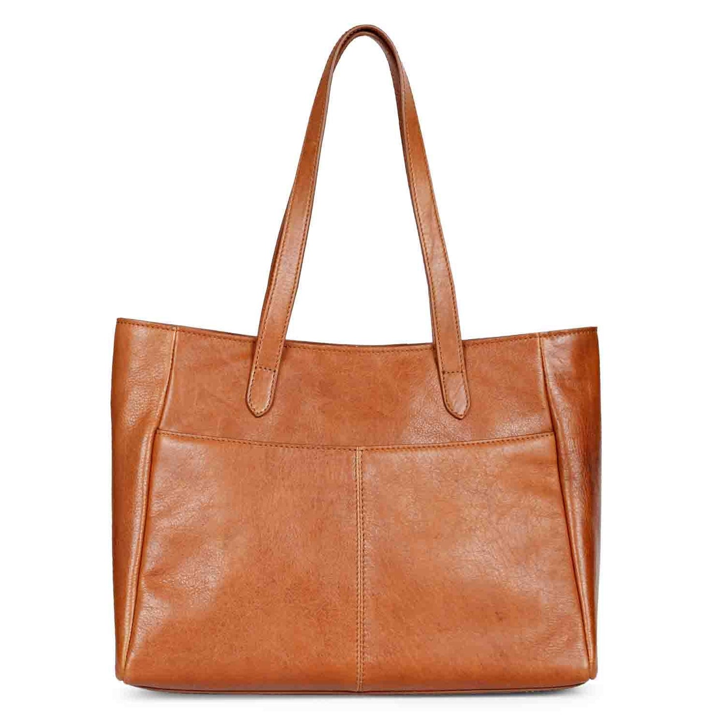 Favore Womens Tan Leather Structured Shoulder Bag