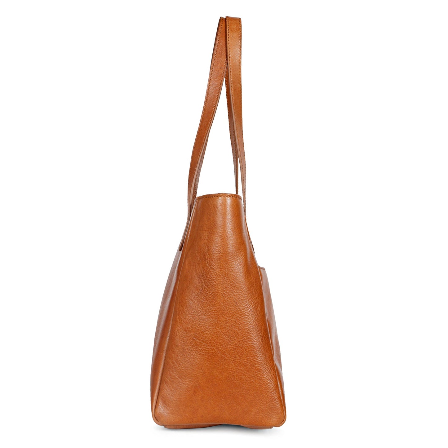 Favore Womens Tan Leather Structured Shoulder Bag