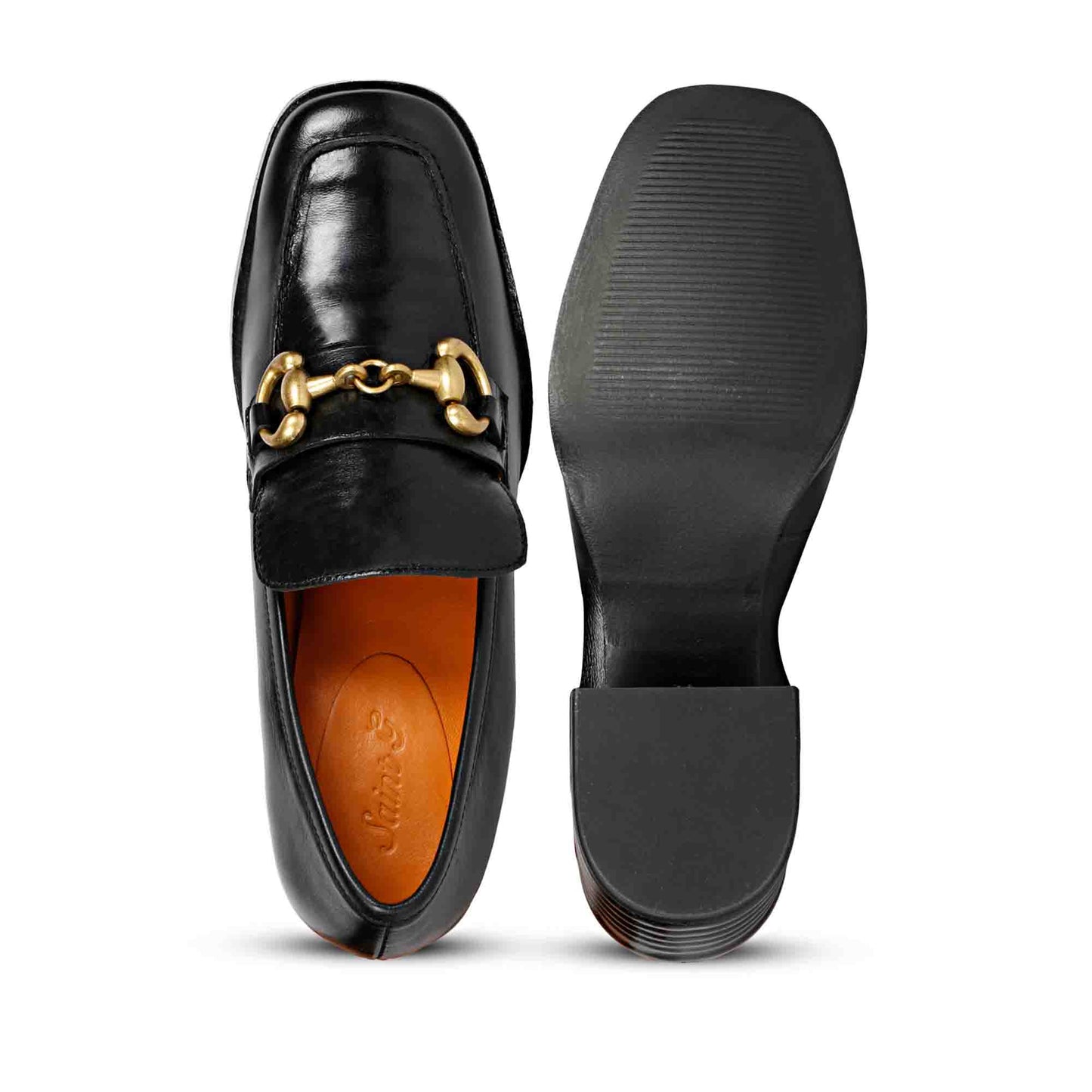 Saint Valentina Black Leather Handcrafted Moccasins