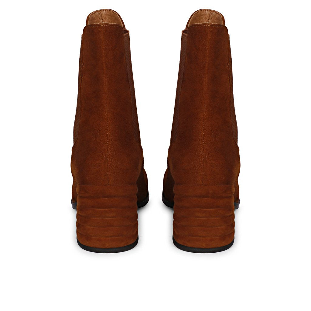 Refined Saint Rachel Cognac Leather High Ankle Boots - Step into sophistication with these premium leather boots, adding a touch of timeless elegance to your ensemble