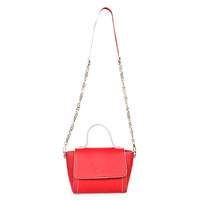 Favore Leather Red Bucket Handheld Bag