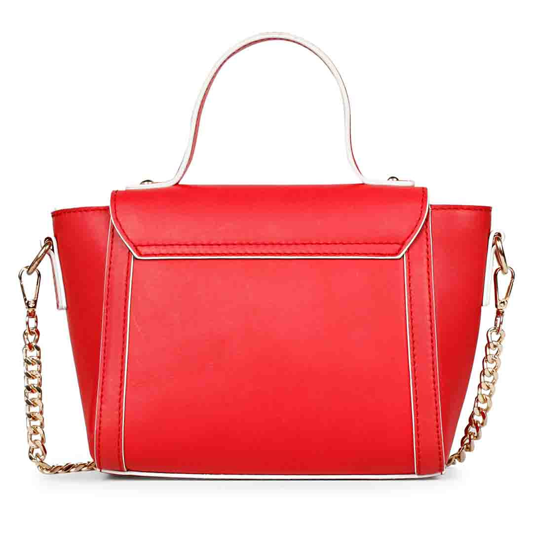 Favore Leather Red Bucket Handheld Bag