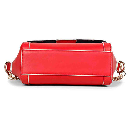 Favore Leather Red Bucket Handheld Bag