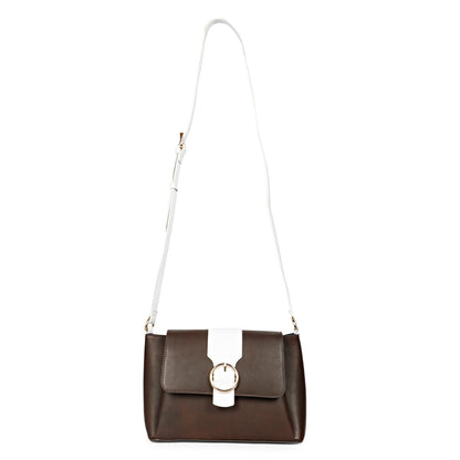 Favore Brown Leather Structured Shoulder Bag