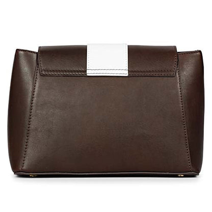 Favore Brown Leather Structured Shoulder Bag
