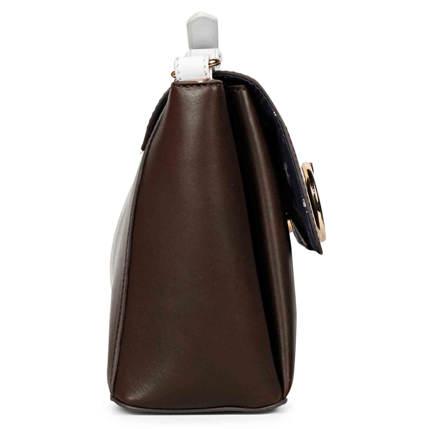 Favore Brown Leather Structured Shoulder Bag