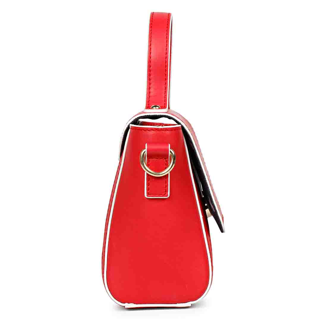 Favore Leather Red Bucket Handheld Bag