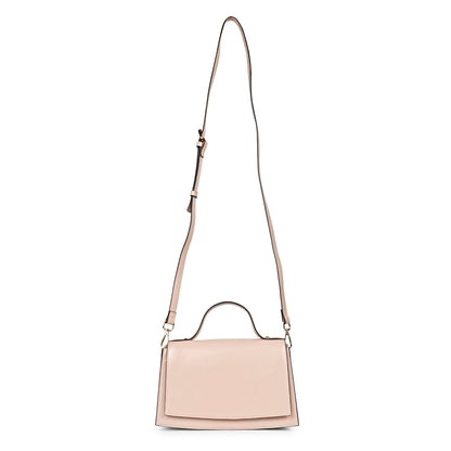 Favore Peach Leather Structured Handheld Bag With Detachable Sling