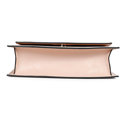 Favore Peach Leather Structured Handheld Bag With Detachable Sling