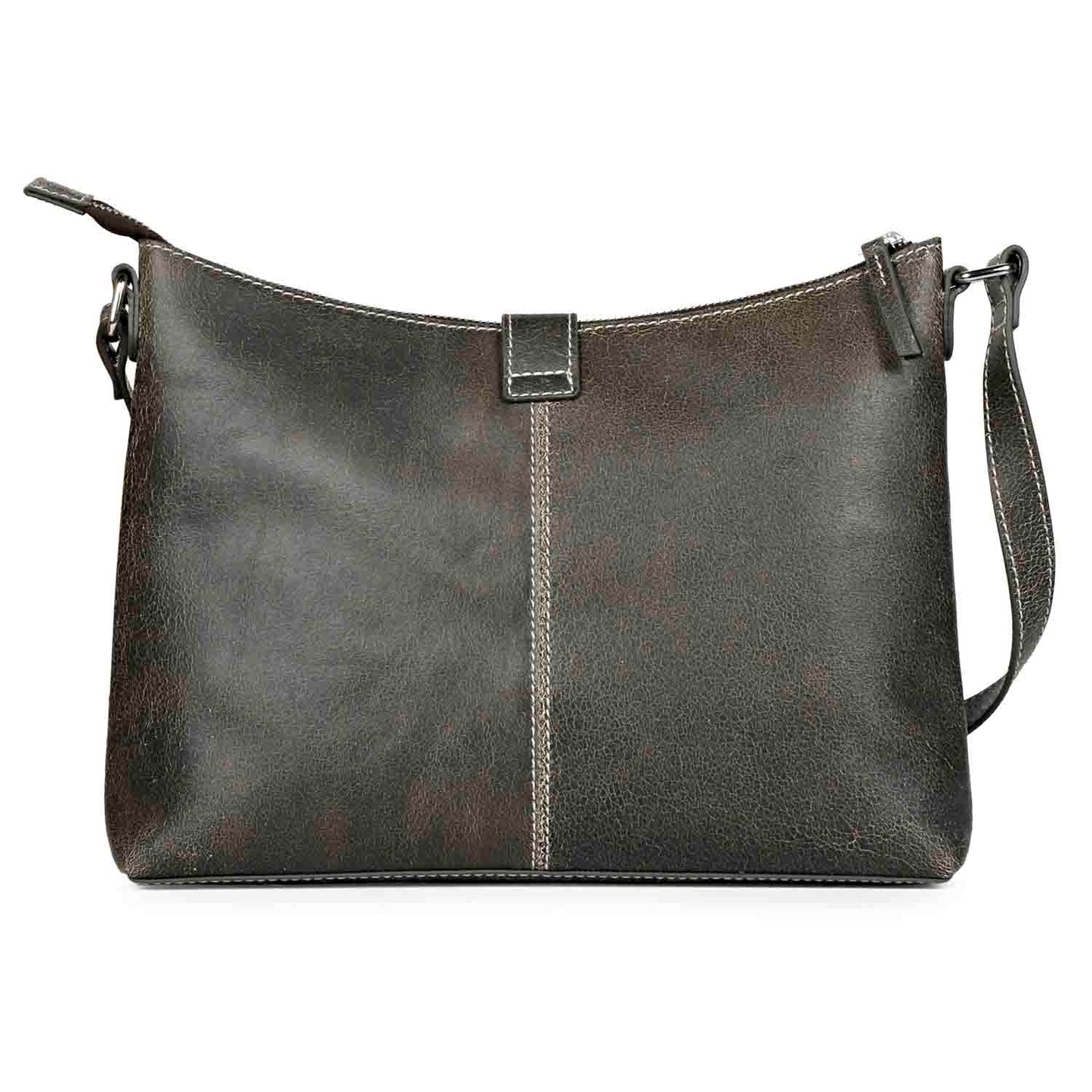 Favore Black Leather Oversized Structured Sling Bag
