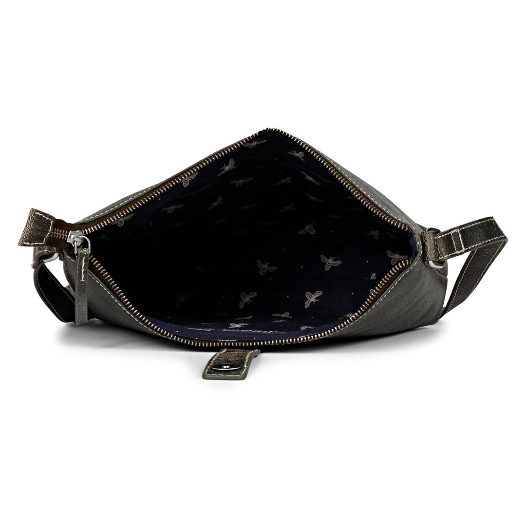 Favore Black Leather Oversized Structured Sling Bag