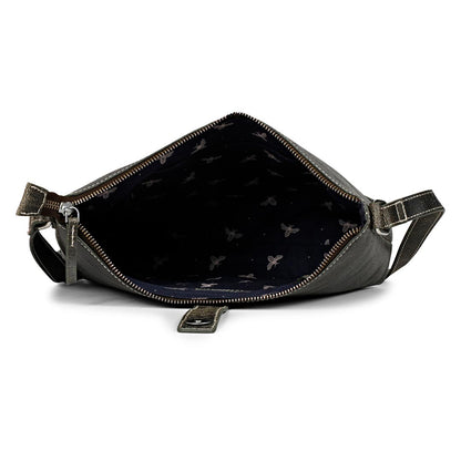 Favore Black Leather Oversized Structured Sling Bag