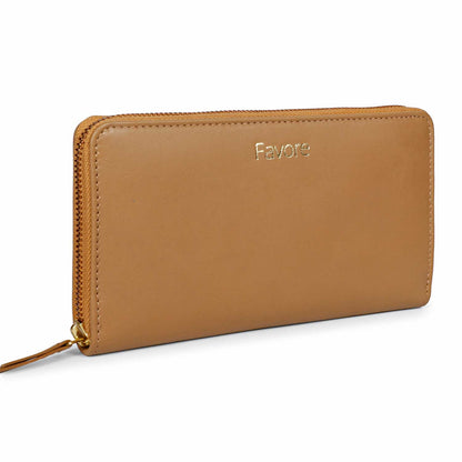 Favore Tan Leather Purse Clutches