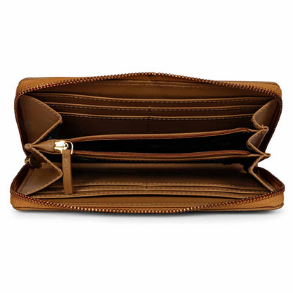 Favore Tan Leather Purse Clutches