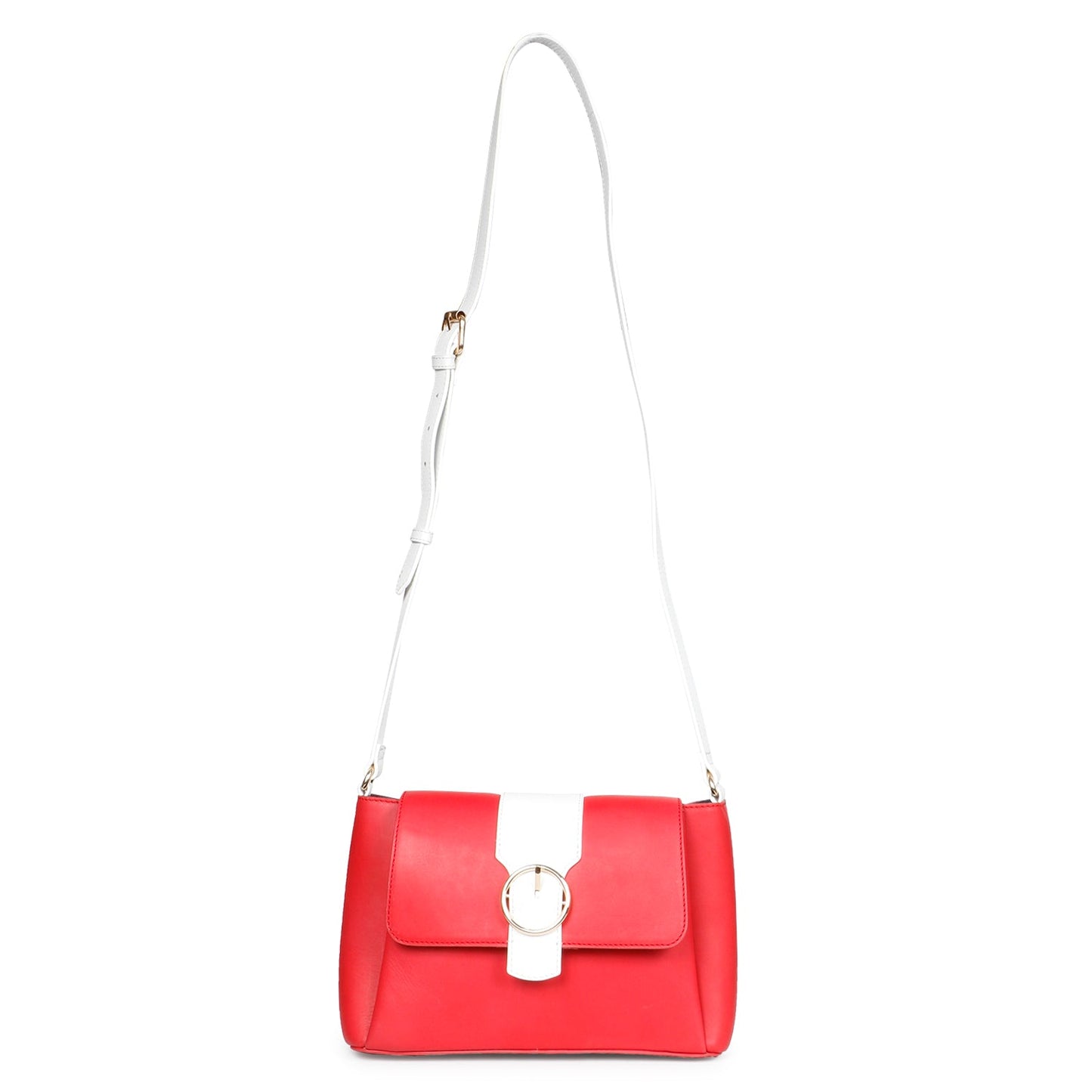 Favore Womens Red Leather Sling Bag