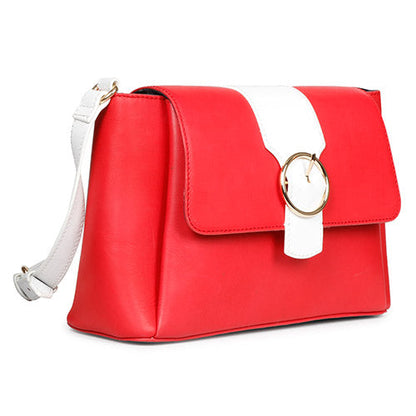 Favore Womens Red Leather Sling Bag