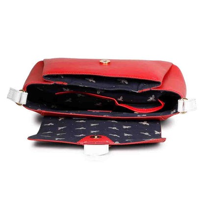 Favore Womens Red Leather Sling Bag