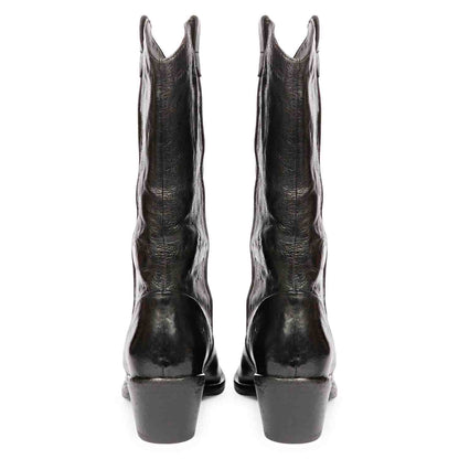Saint Pippa Black Leather Washed Calf Boot