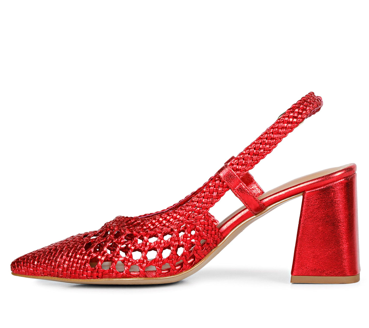 Luxurious Red Block Heels - Saint Fabienne Handcrafted