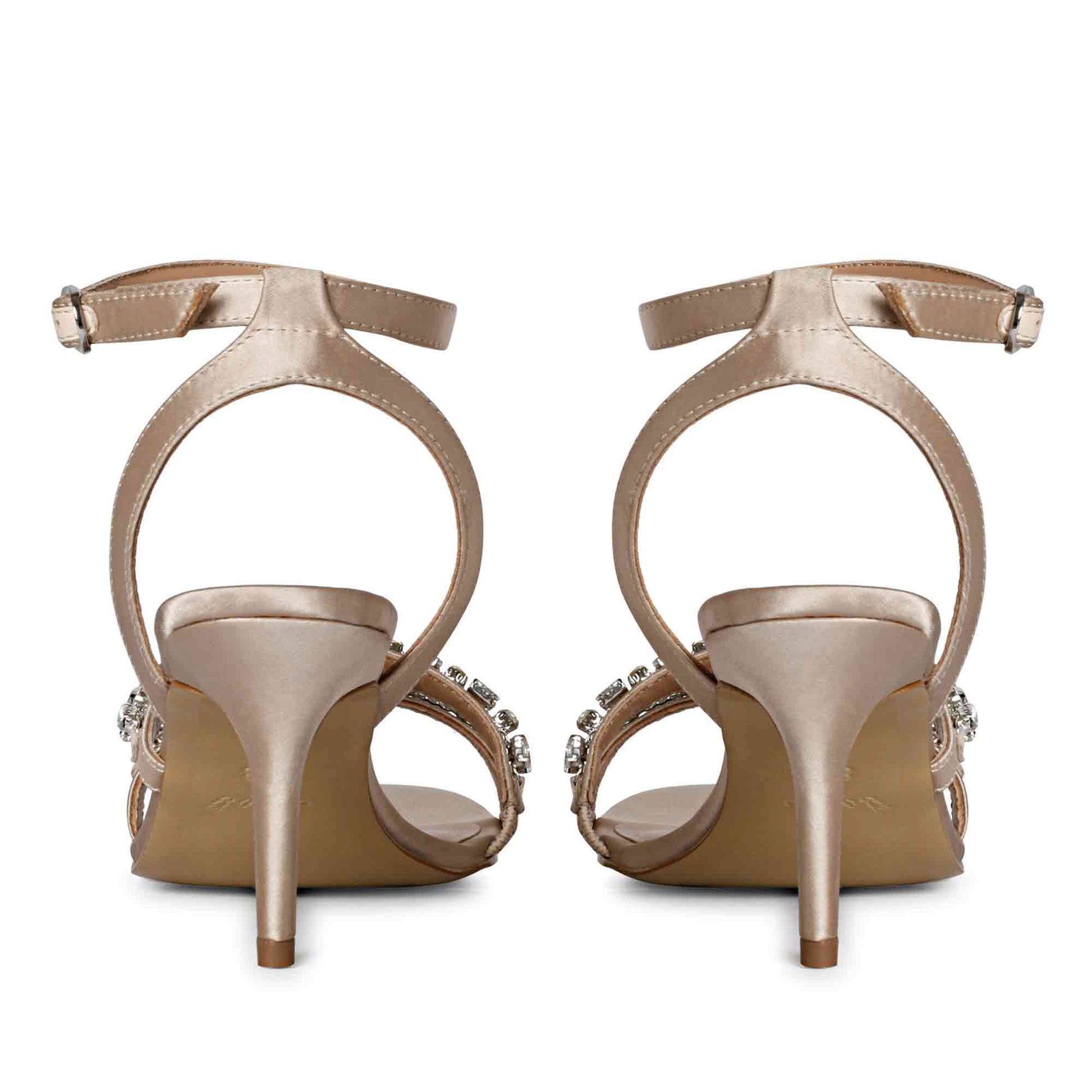 Saint Shelby Fringed Block Heels, Gold