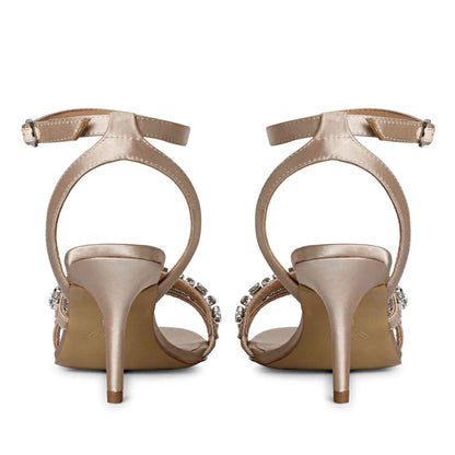 Saint Shelby Fringed Block Heels, Gold