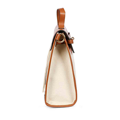 Favore Leather Off White Bucket Handheld Bag