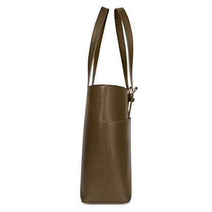 Favore Textured Brown Leather Structured Shoulder Bag