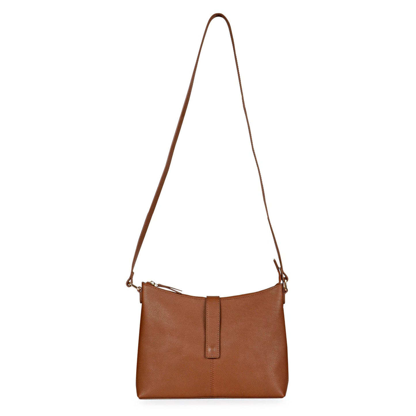 Favore Brown Leather Structured Silng Bag