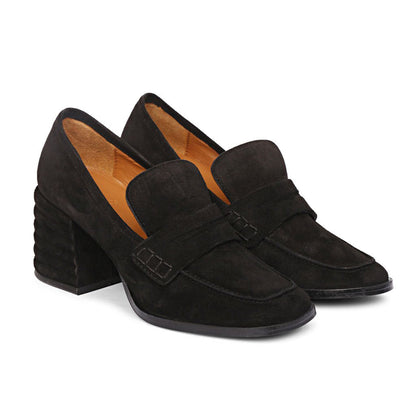 Saint Amelia Black Suede Leather Handcrafted Moccasins