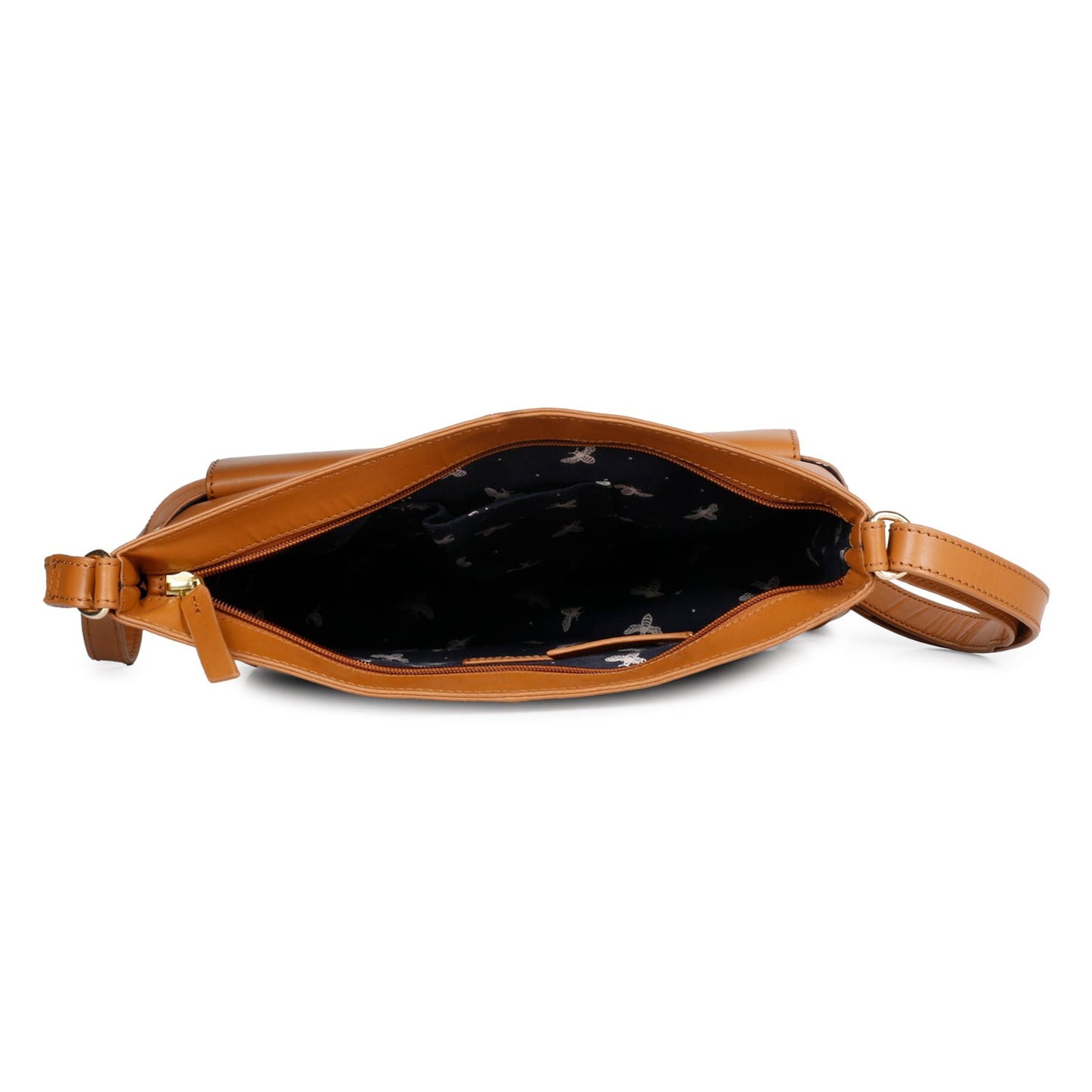 Favore Tan Women Leather Structured Sling Bag