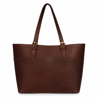 Favore Brown Leather Oversized Shopper Shoulder Bag