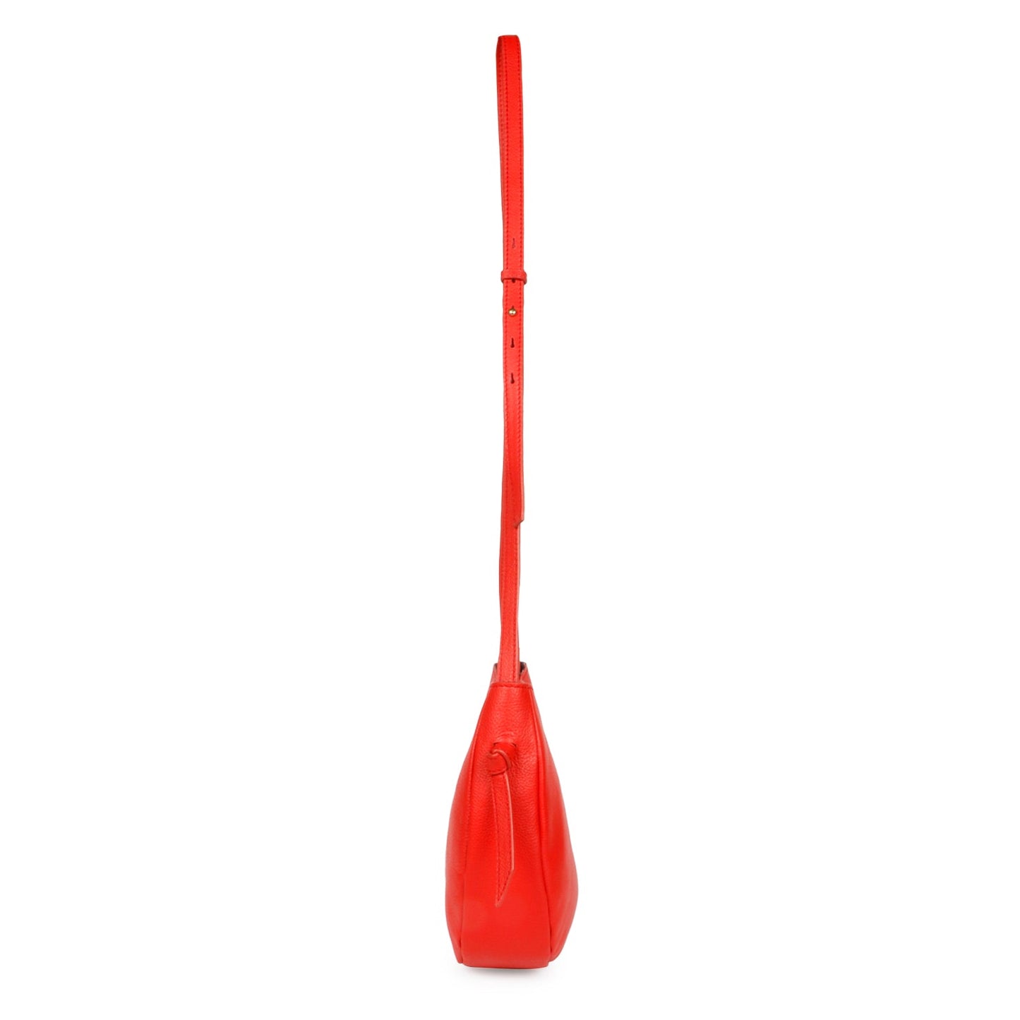 Favore Womens Red Leather Half Moon Sling Bag