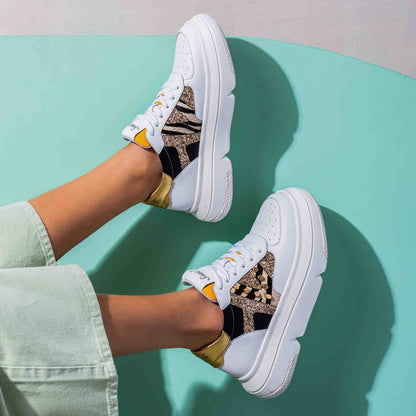 Whitesta Antea White & Yellow Leather Sneakers