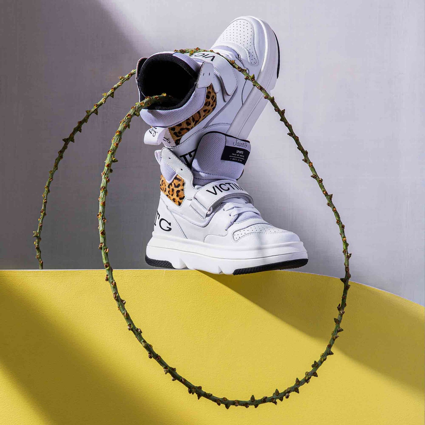 Whitesta Venetia White Pony Hair Print Leather Sneakers