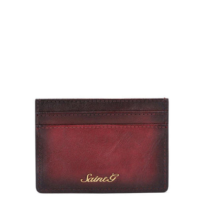 Red Italian Leather Men's Wallet Set - SaintG India
