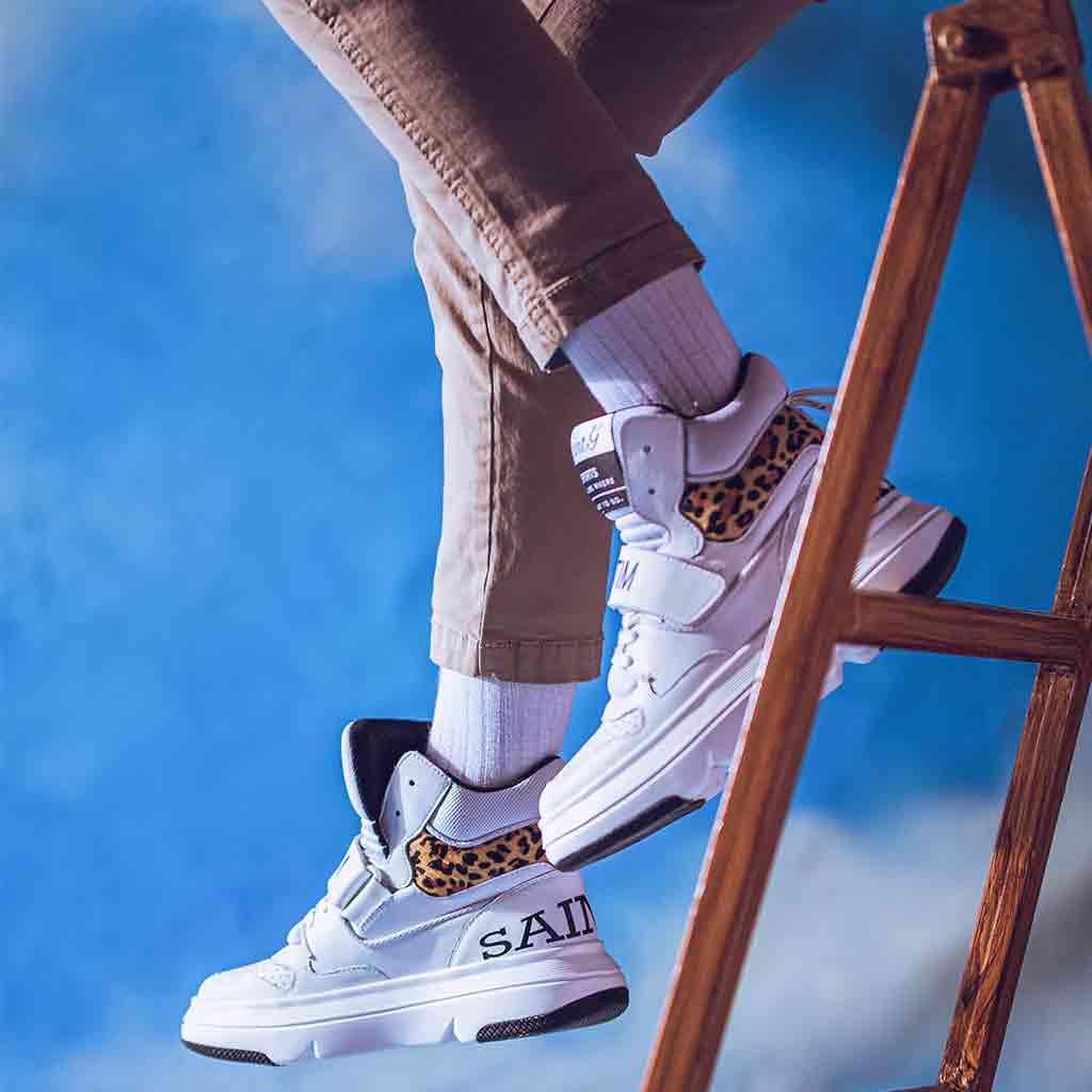 Whitesta Venetia White Pony Hair Print Leather Sneakers