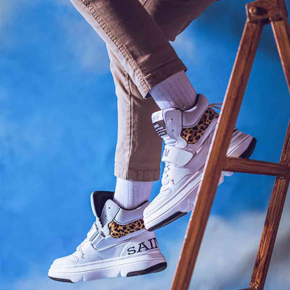 Whitesta Venetia White Pony Hair Print Leather Sneakers