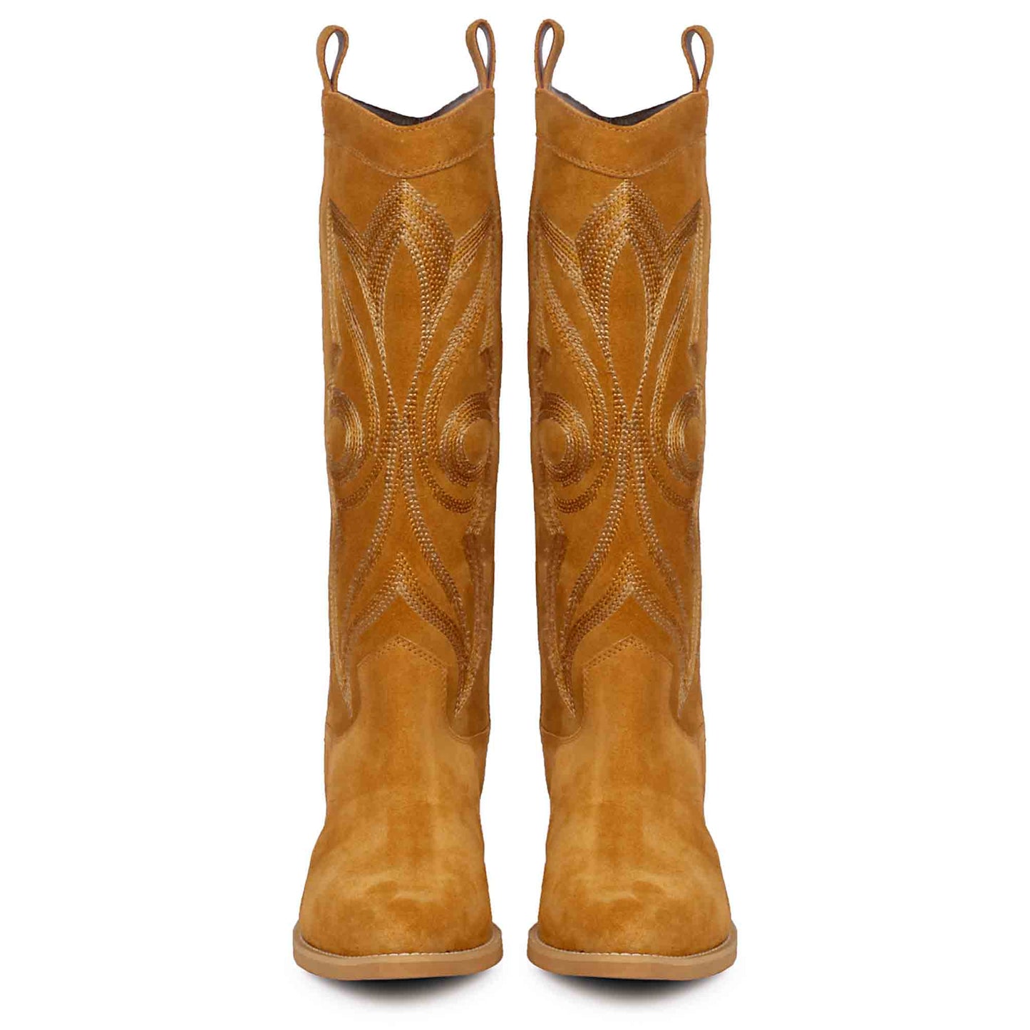 Saint Martina Tan Stitched Leather Handcrafted Cowboy Boots