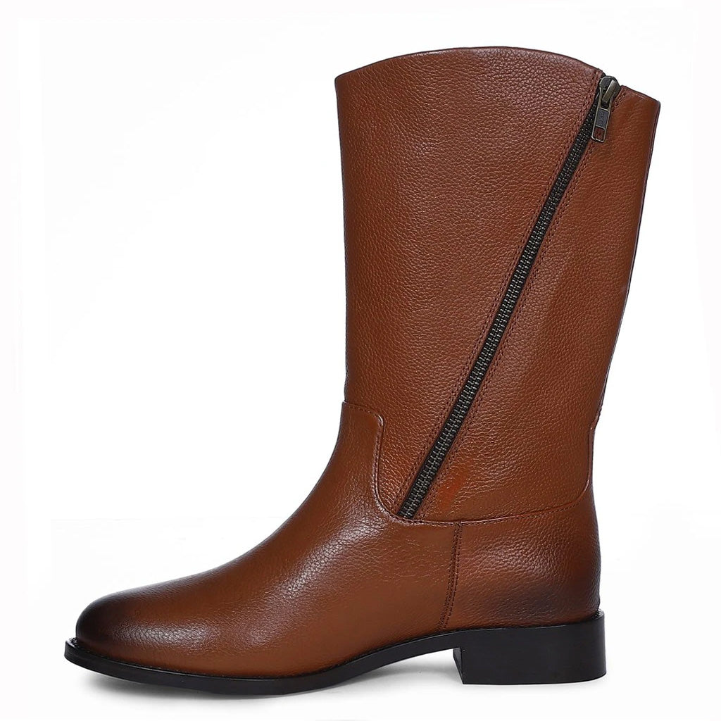Saint Martina Tan Leather Calf  Boots - SaintG