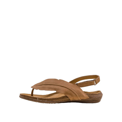 El Naturalista Honey Embellished Leather Block Sandals