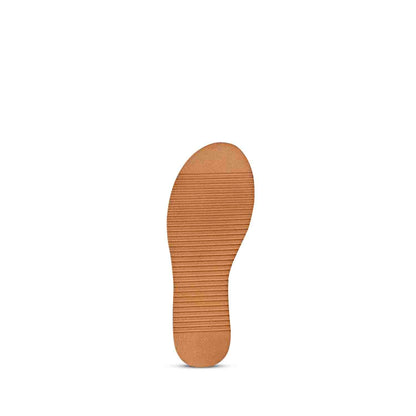 ViviBlu Tan Leather Platform Sandals Embellished With Champange Straps