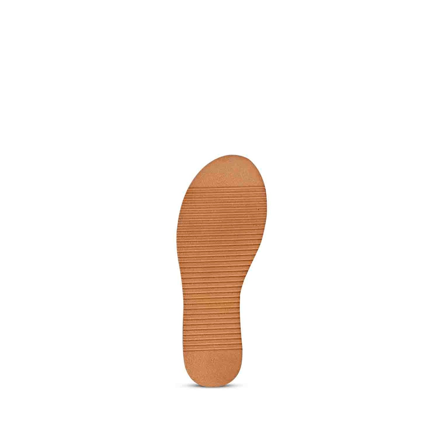 ViviBlu Tan Leather Platform Sandals Embellished With Champagne Straps