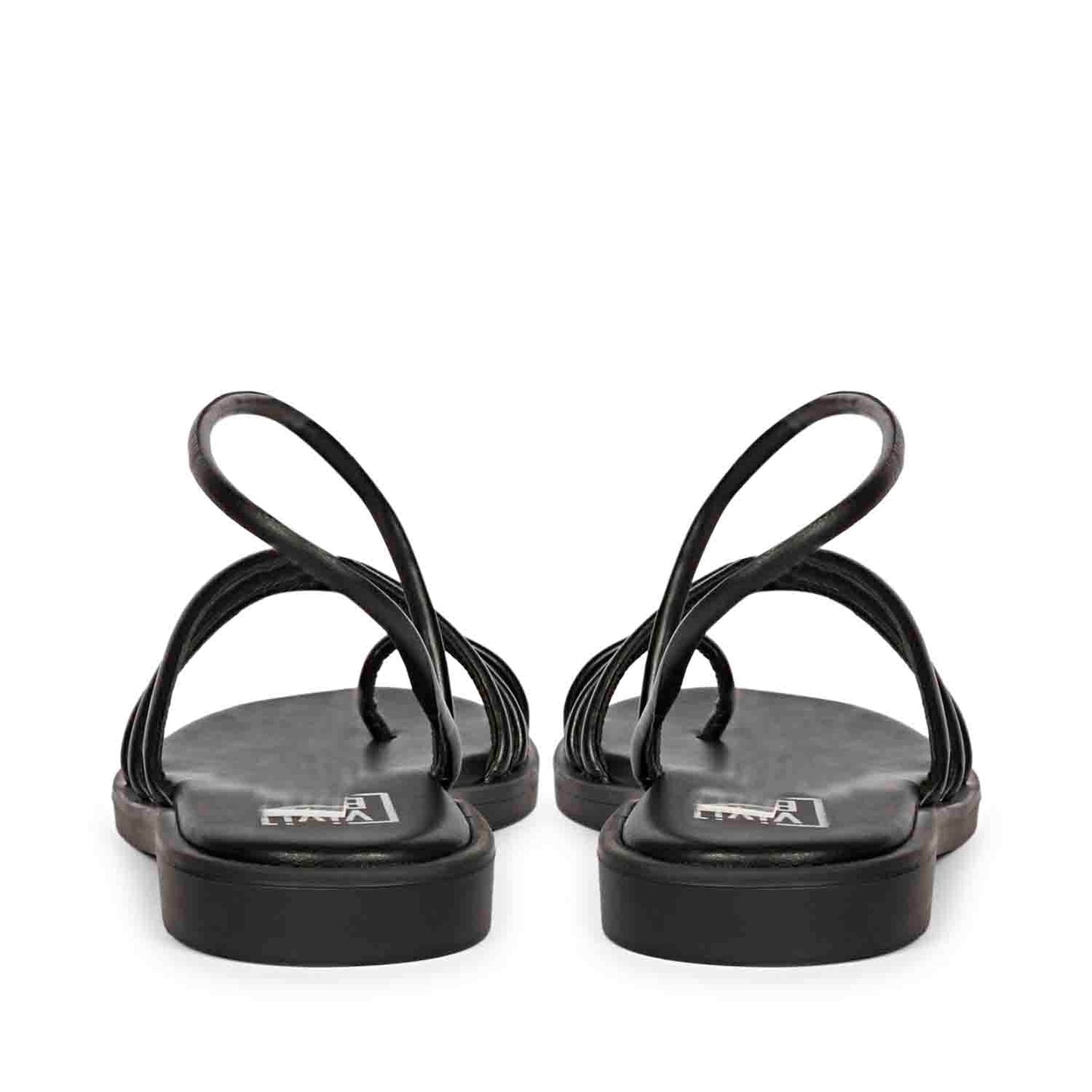 ViviBlu Black Leather Platform Sandals