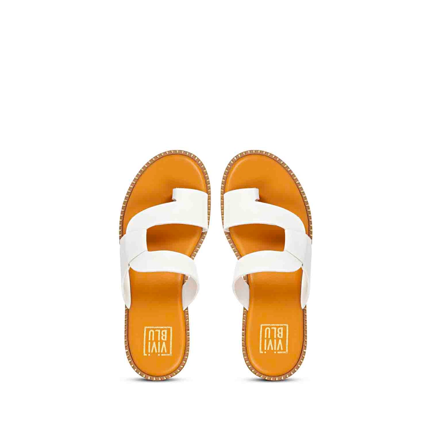 ViviBlu White Leather Flat Sandals