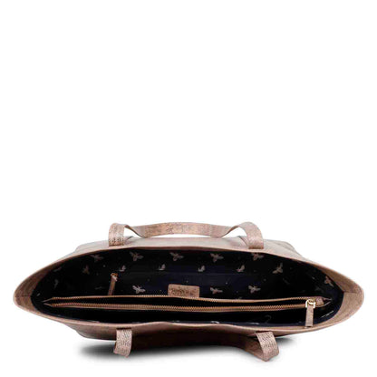 Favore Peach Leather Structured Shoulder Bag