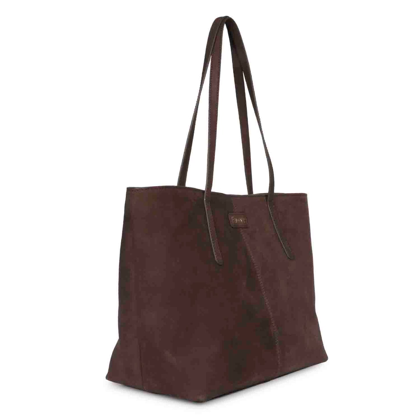 Favore Brown Leather Structured Shoulder Bag